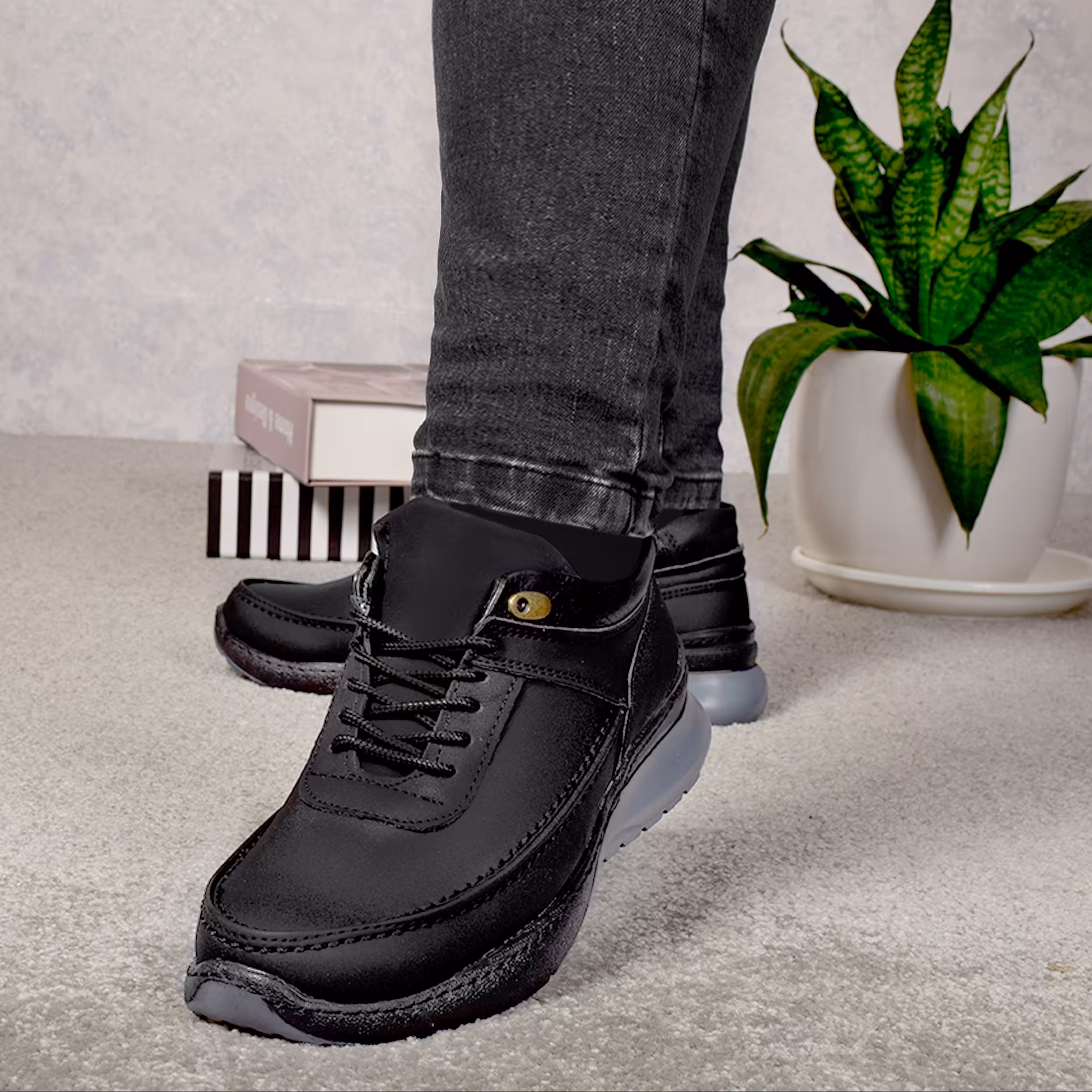 کفش چرم مردانه  روزمره کد 154111 رنگ مشکی سایز 40 تا 45