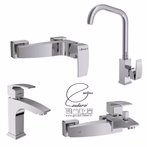 ست شیرالات شودر مدل باواریا کروم