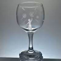 لیوان گیلاس پایه بلند حکاکی عمیق دست طرح آرزو