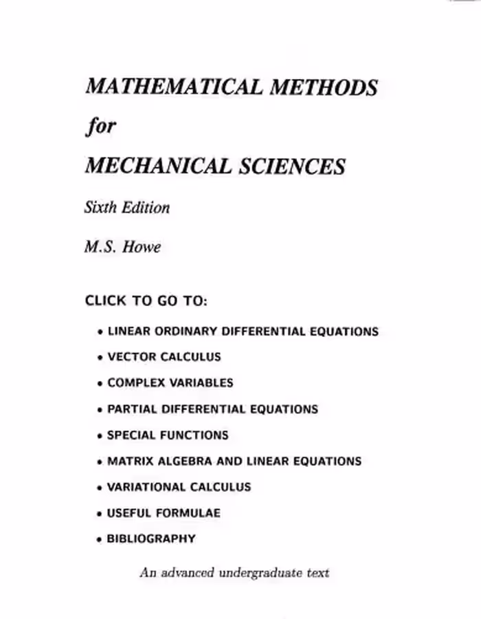 خرید و دانلود نسخه کامل کتاب Mathematical Methods for Mechanical Sciences