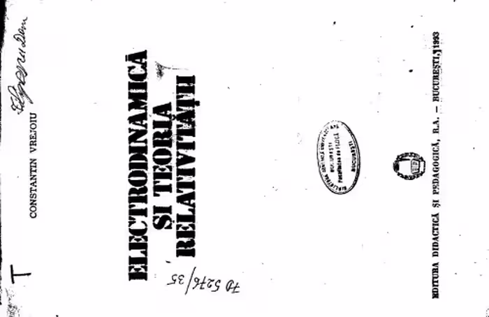 خرید و دانلود نسخه کامل کتاب Electrodinamica si teoria relativitatii