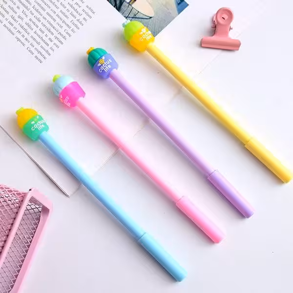 روان نویس جوهر مشکی کاکتوس Kawaii Cactus Pen with Black Ink