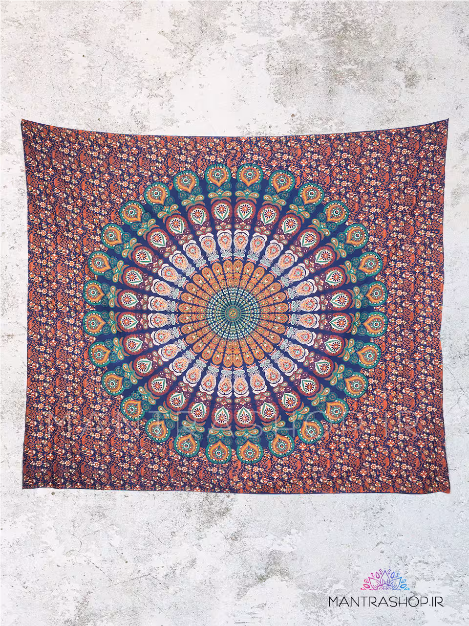 بکدراپ تپستری هندی طرح ماندالا درجه یک   روبالشتی