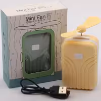 مینی فن و آینه ال ای دی شارژی طرح چمدان مدل 1020