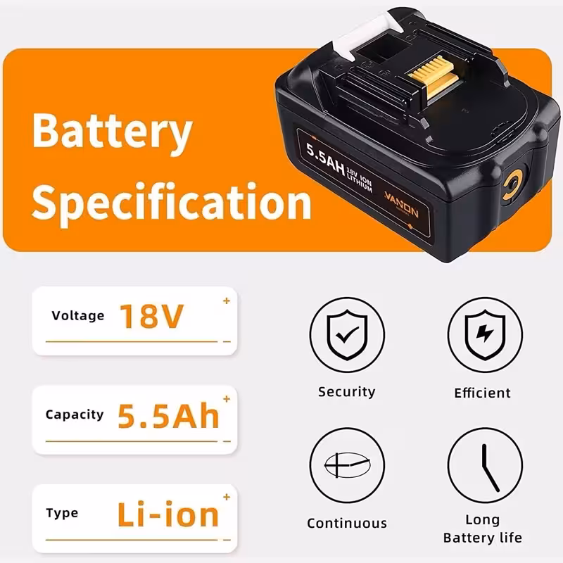 باتری ماکیتا 5.5آمپر 18 ولت برند VANON اورجینال امازون المان