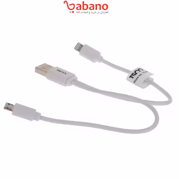 کابل تبدیل USB به microUSB و لایتنینگ تسکو مدل TC-A28 طول 0.2 متر