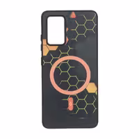 قاب گوشی Hexagon طرح مگ سیف هاشور دار برای Samsung Galaxy A32 4G - رنگ نارنجی