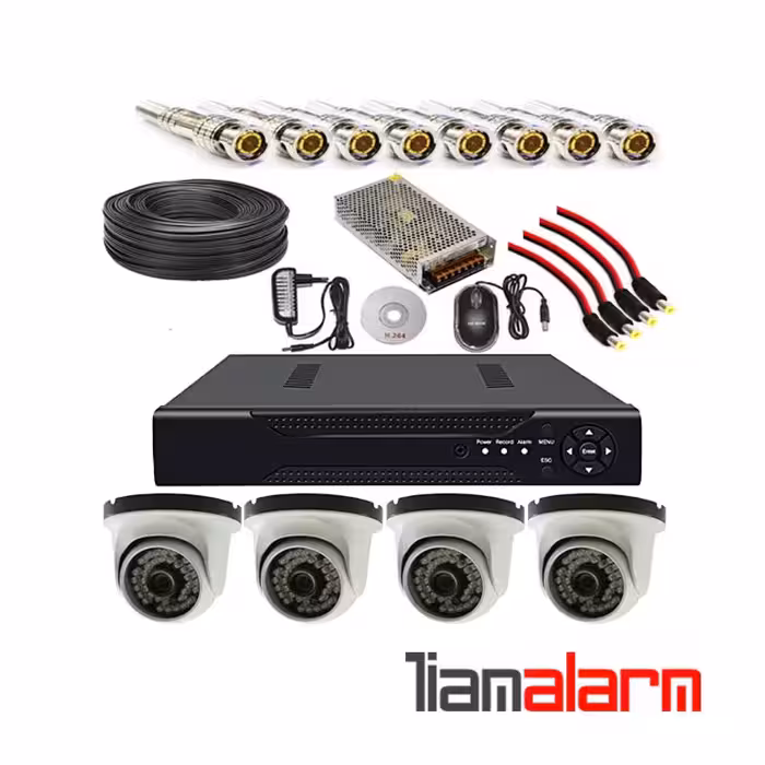 پکیج کامل 4 دوربین مداربسته دام فلزی برند SEZAR   دستگاه 4 کانال 1080N