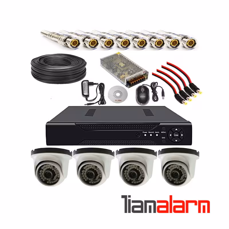 پکیج کامل 4 دوربین مداربسته دام فلزی برند SEZAR   دستگاه 4 کانال 1080N