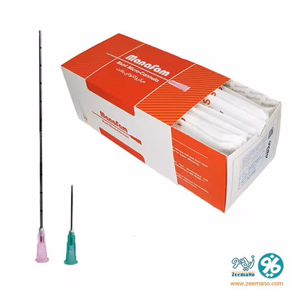 سرسوزن کانولا گیج 18 طول 110 مانافام با سرسوزن کنار گیج 21