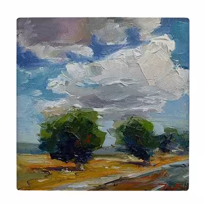  زیر لیوانی طرح نقاشی دشت و درخت ها کد    3415488_1063