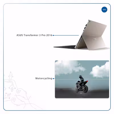 برچسب پوششی ماهوت مدل Motorcycling مناسب برای تبلت ایسوس Transformer 3 Pro 2016