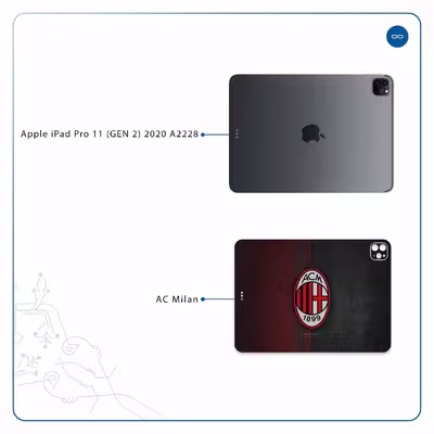 برچسب پوششی ماهوت مدل AC-Milan مناسب برای تبلت اپل iPad Pro 11 (GEN 2) 2020 A2228