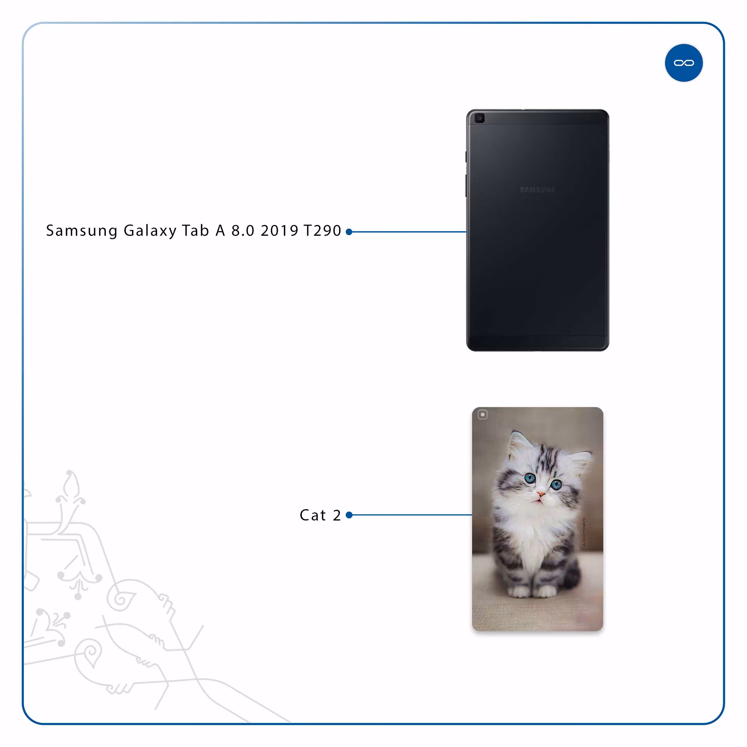 برچسب پوششی ماهوت مدل Cat-2 مناسب برای تبلت سامسونگ Galaxy Tab A 8.0 2019 T290