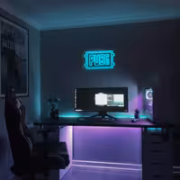 چراغ دیواری نئون دیزاین طرح Pubg-Logo-GL_TBL