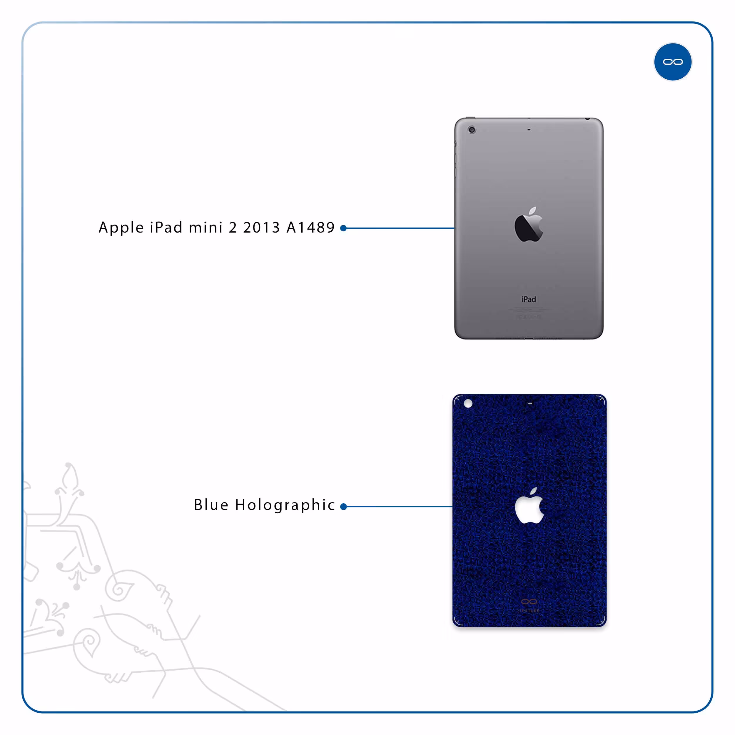 برچسب پوششی ماهوت مدل Blue-Holographic مناسب برای تبلت اپل iPad mini 2 2013 A1489