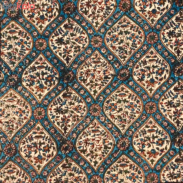 رومیزی قلمکار ممتاز اصفهان اثر عطريان طرح حصیری مدل G114 سایز ۸۰*۸۰ سانتی متر