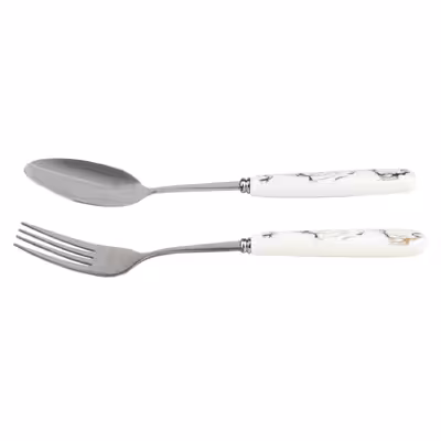 ست قاشق و چنگال 12 پارچه مدل دسته سرامیکی