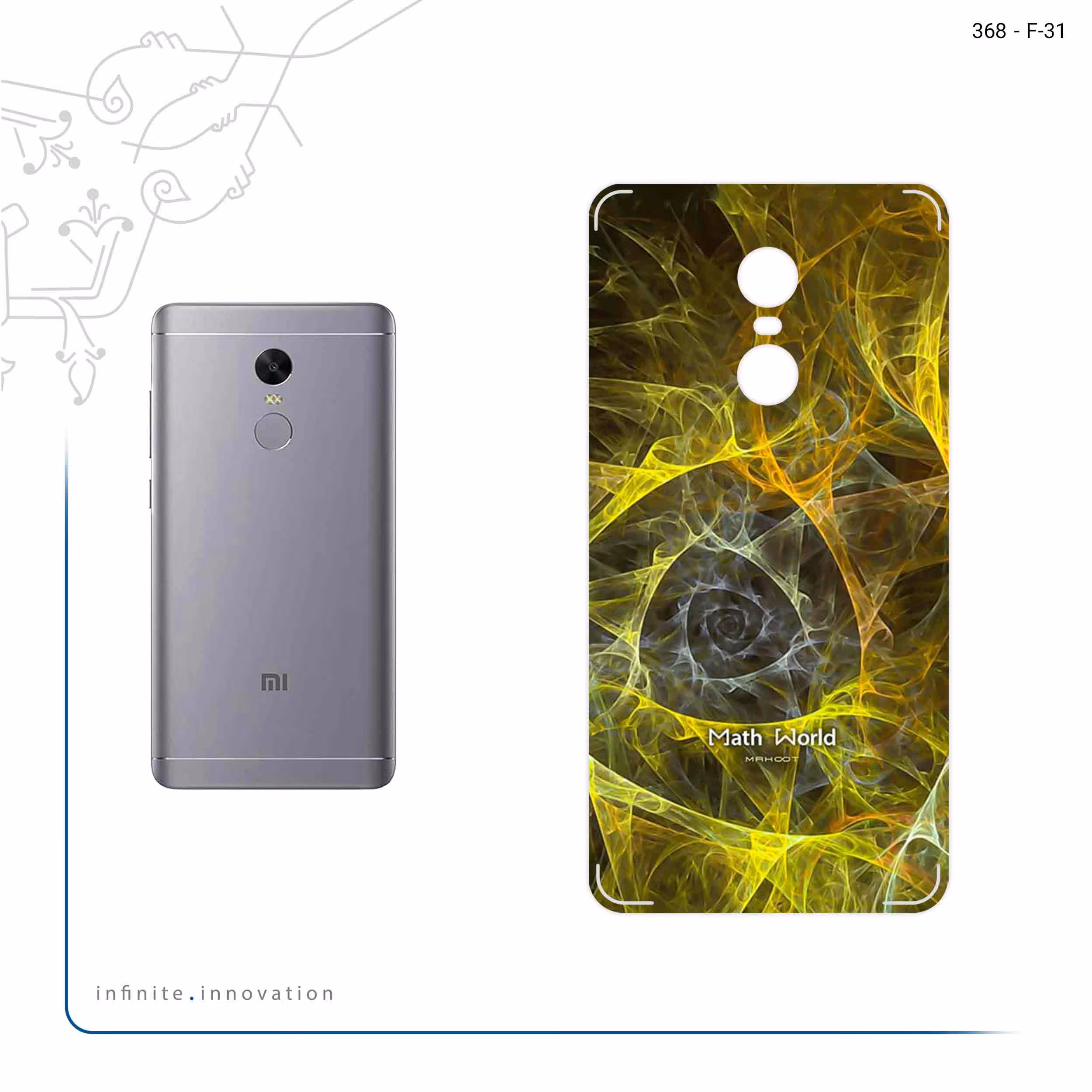 برچسب پوششی ماهوت مدل Mathematical Geometric Shape 6 مناسب برای گوشی موبایل شیائومی Redmi Note 4X