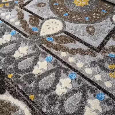 فرش ماشینی ساوین کد 7416 زمینه نقره ای