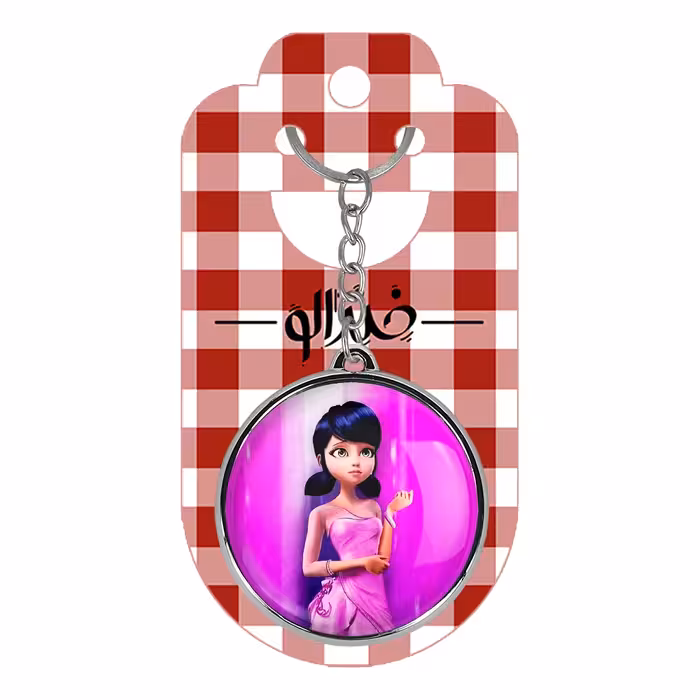 جاکلیدی خندالو طرح دختر کفشدوزکی و پسر گربه ای مدل دوطرفه کد 35013502