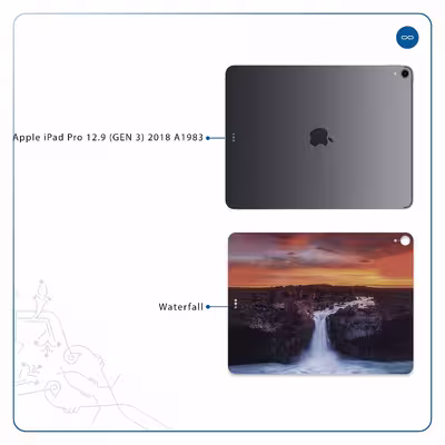 برچسب پوششی ماهوت مدل Waterfall مناسب برای تبلت اپل iPad Pro 12.9 (GEN 3) 2018 A1983