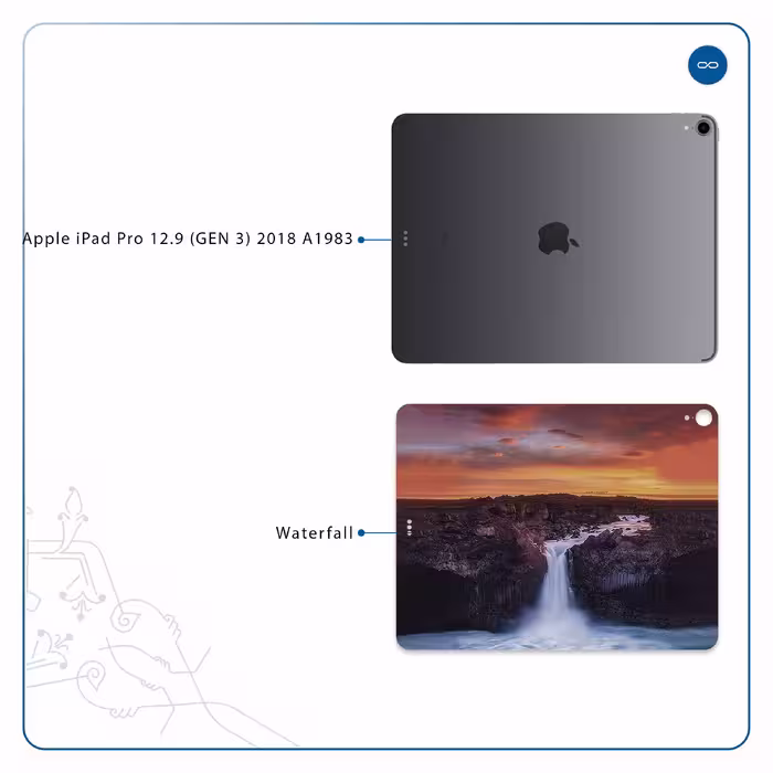 برچسب پوششی ماهوت مدل Waterfall مناسب برای تبلت اپل iPad Pro 12.9 (GEN 3) 2018 A1983
