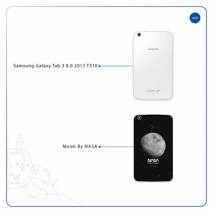 برچسب پوششی ماهوت مدل Moon-By-NASA مناسب برای تبلت سامسونگ Galaxy Tab 3 8.0 2013 T310