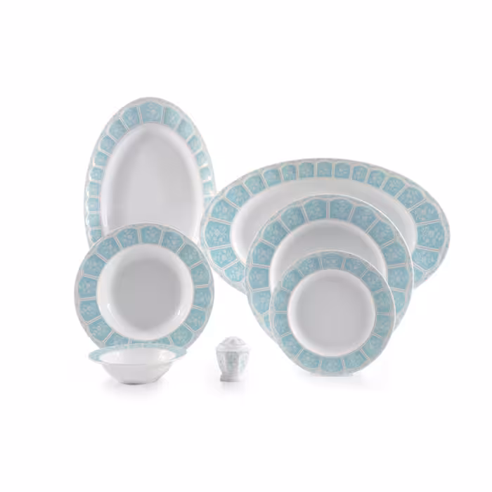 سرویس 29 پارچه 6 نفره طرح آرتمیس فیروزه ای