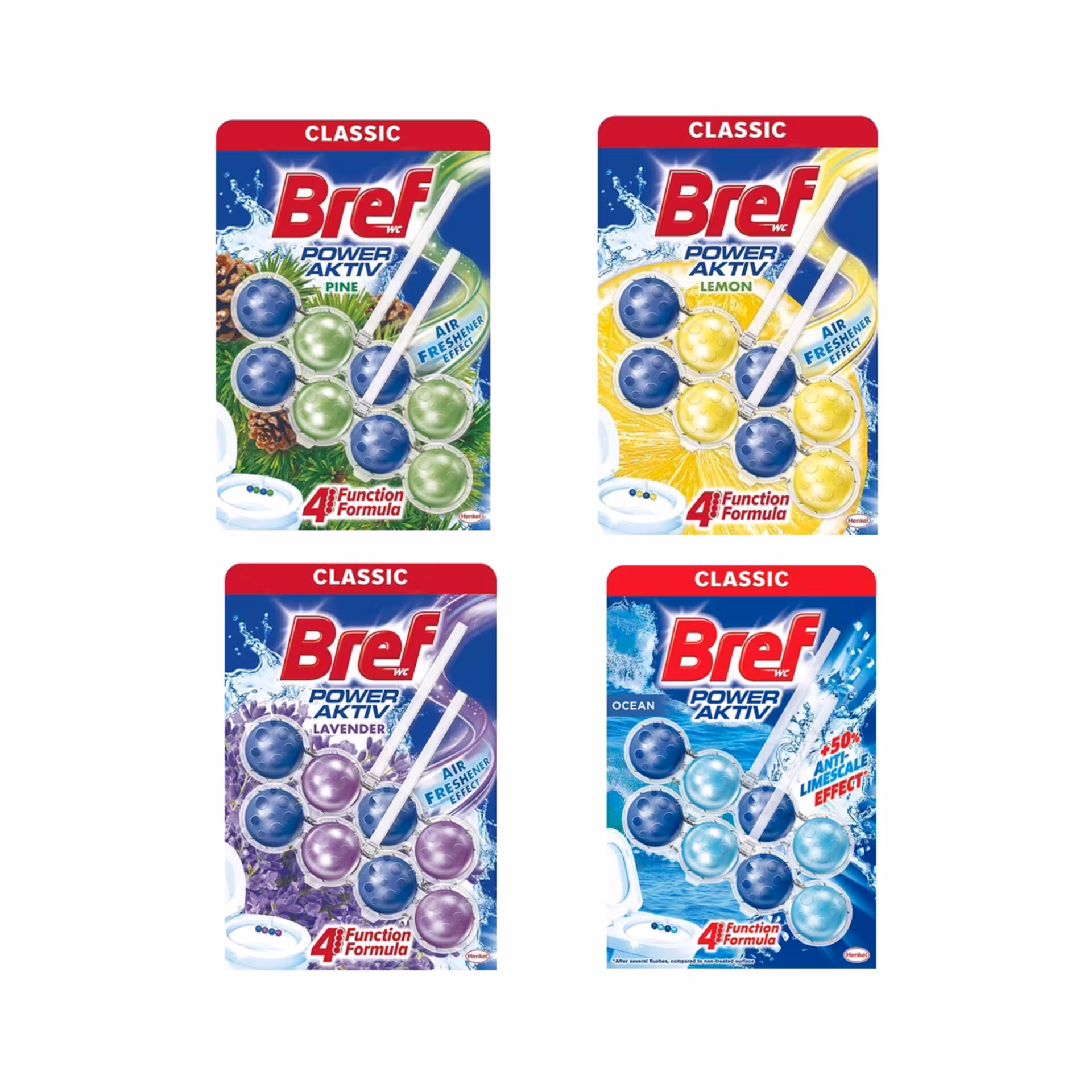 بوگیر و خوشبو کننده توالت فرنگی برف BREF توپی بسته 8 عددی