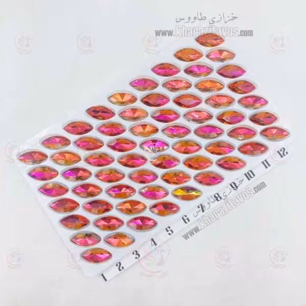 مارکیز چشمی سنگی 7 در 15 ( قهوه ای متالیک ) ورق 63 عددی