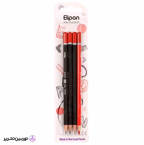 بسته مداد مشکی و قرمز 1 3 - الیپون