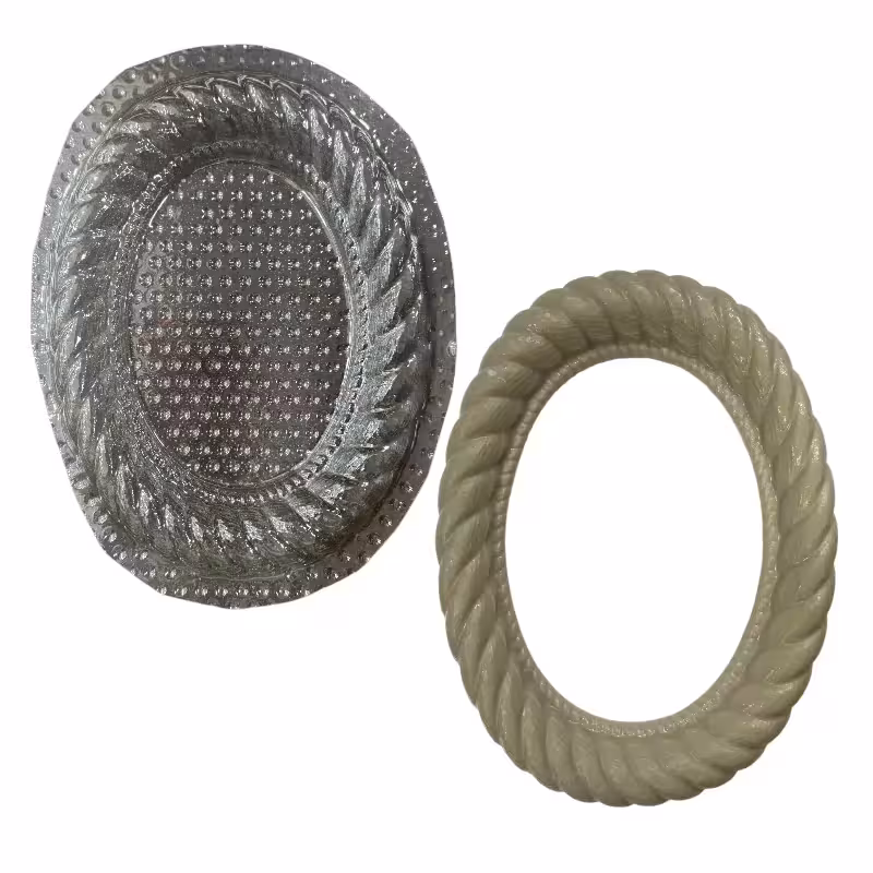 قالب طلقی قاب بیضی طنابی18 در 24 جای آینه 11 در 16 سانت