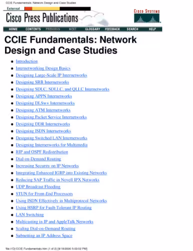 خرید و دانلود نسخه کامل کتاب Network Design and Case Studies (CCIE Fundamentals) (2nd Edition)