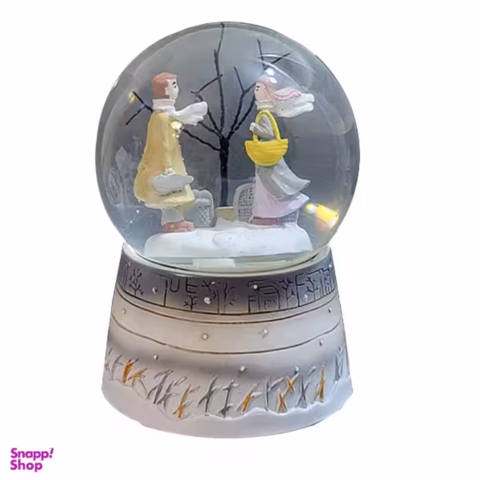 گوی موزیکال مدل پمپی طرح دیدار عاشقانه برفی کد 01