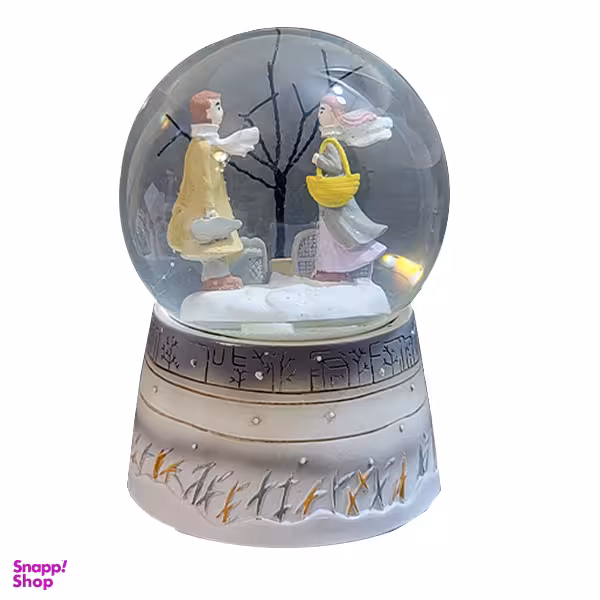 گوی موزیکال مدل پمپی طرح دیدار عاشقانه برفی کد 01