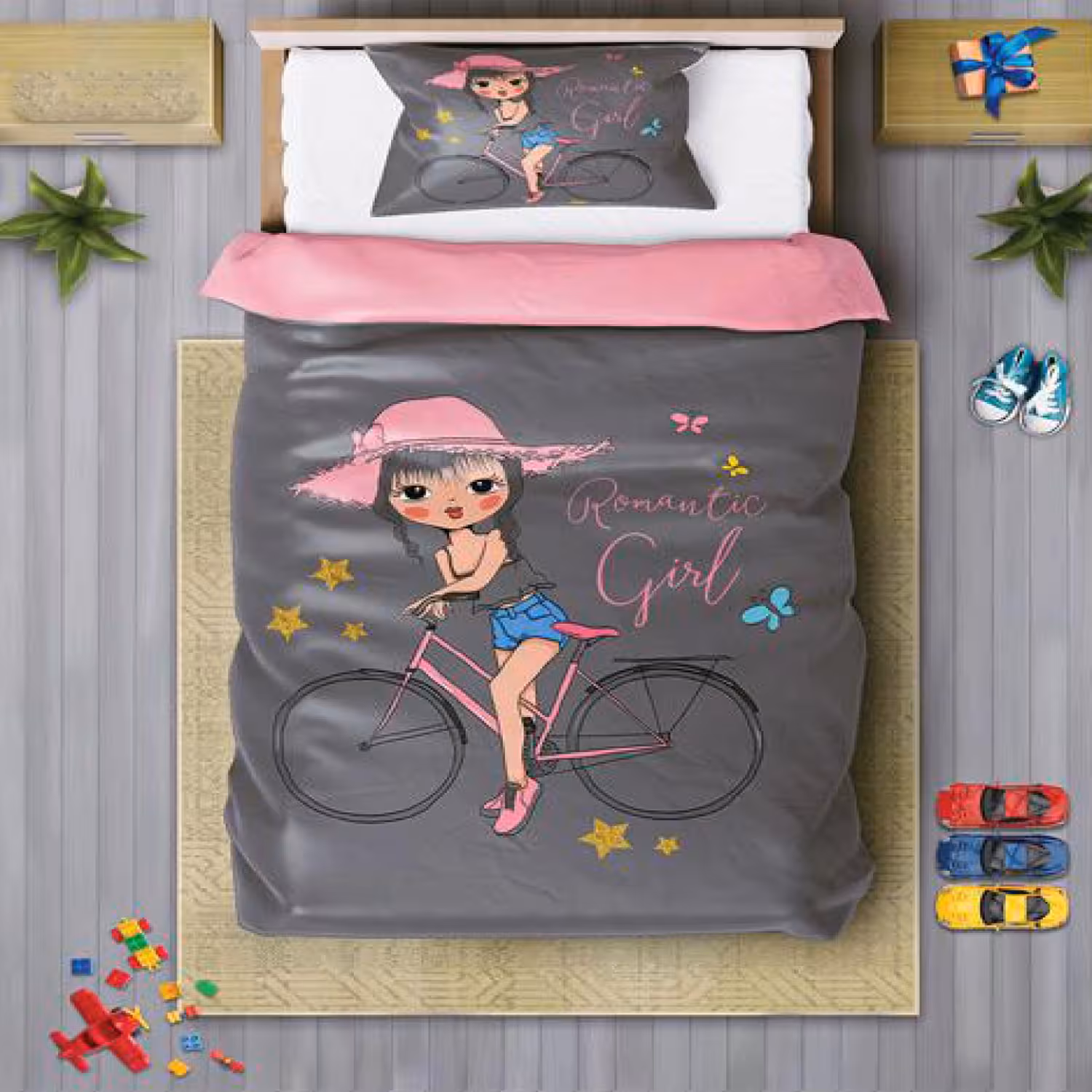 سرویس روتختی دخترانه چیداری مدل 7119 یک نفره چهار تکه