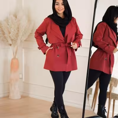 مانتو بارانی کتان مدل زرشام