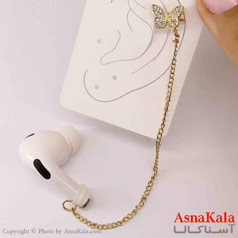 گوشواره ایرکاف ایرپاد طرح پروانه نگینی دخترانه استیل کد GSH151230W
