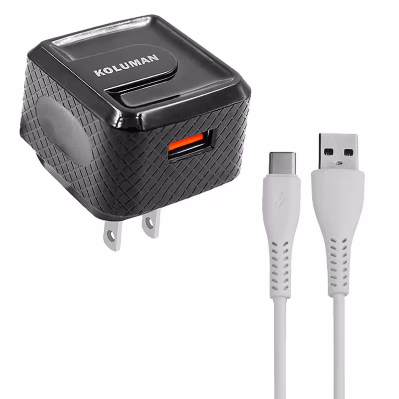 شارژر دیواری کلومن مدل KC-H400 به‌ همراه کابل تبدیل USB-C