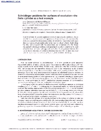 خرید و دانلود نسخه کامل کتاب Schrödinger problems for surfaces of revolution-the finite cylinder as a test example
