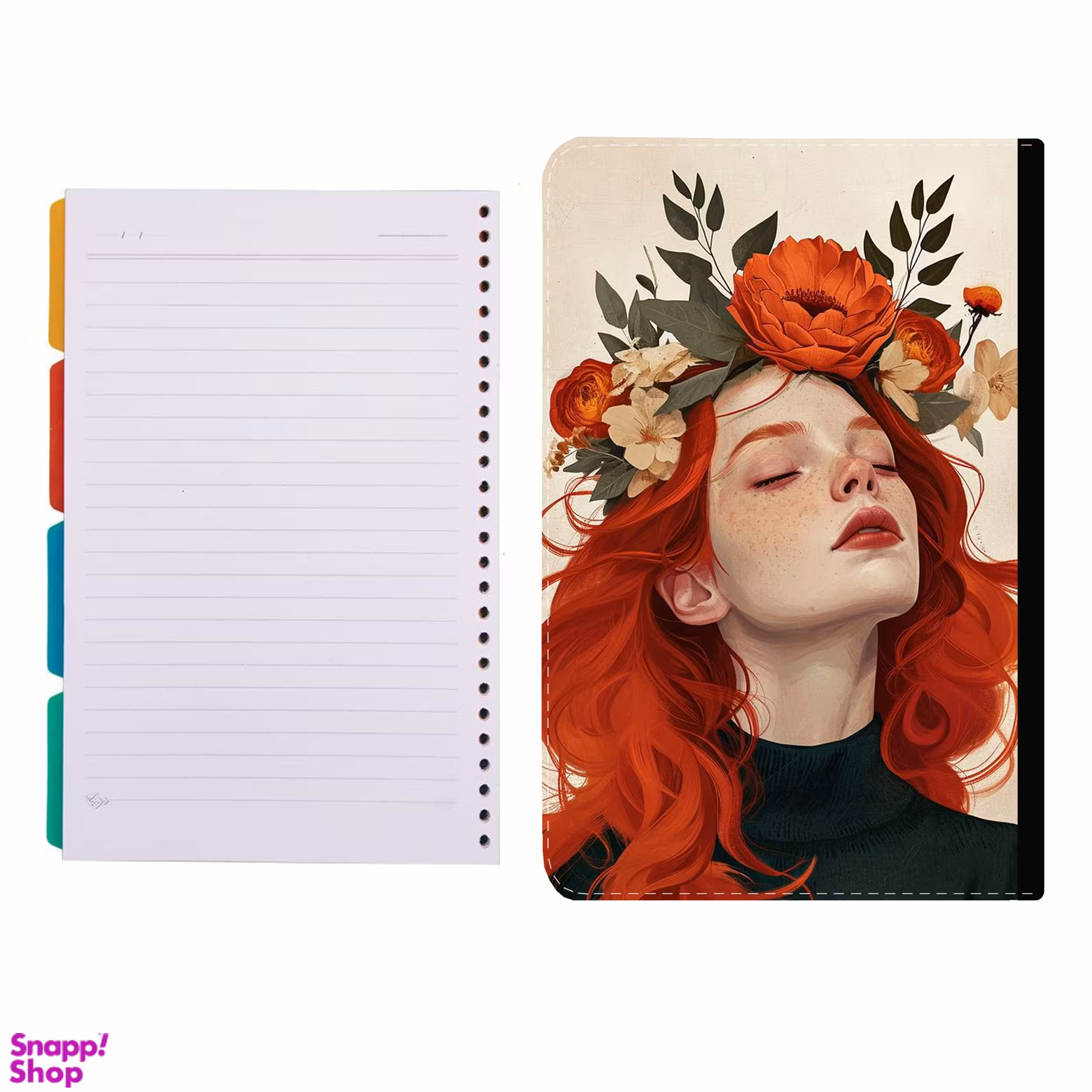 کلاسور طرح دختر و گل کد 82 به همراه کاغذ کلاسور