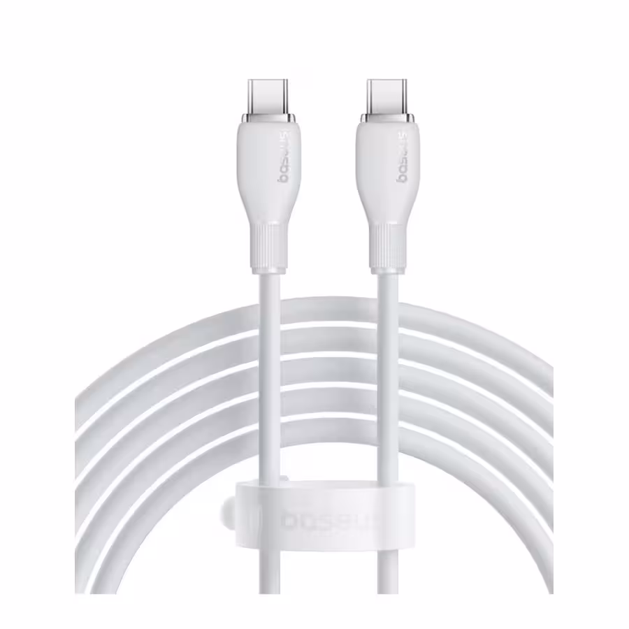 کابل شارژ Type-C به Type-C بیسوس مدل Pudding Series P10355702221-B1 طول 1.2 متر