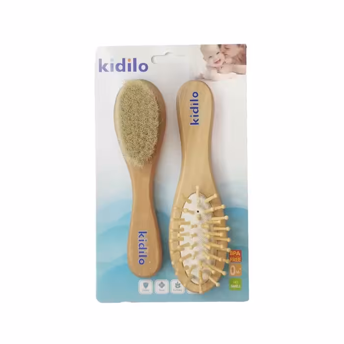 شانه و برس 2 تیکه کودک کیدیلو Kidilio چوبی