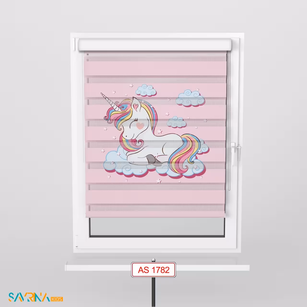 پرده زبرا بچگانه طرح پونی جذاب کد AS1782