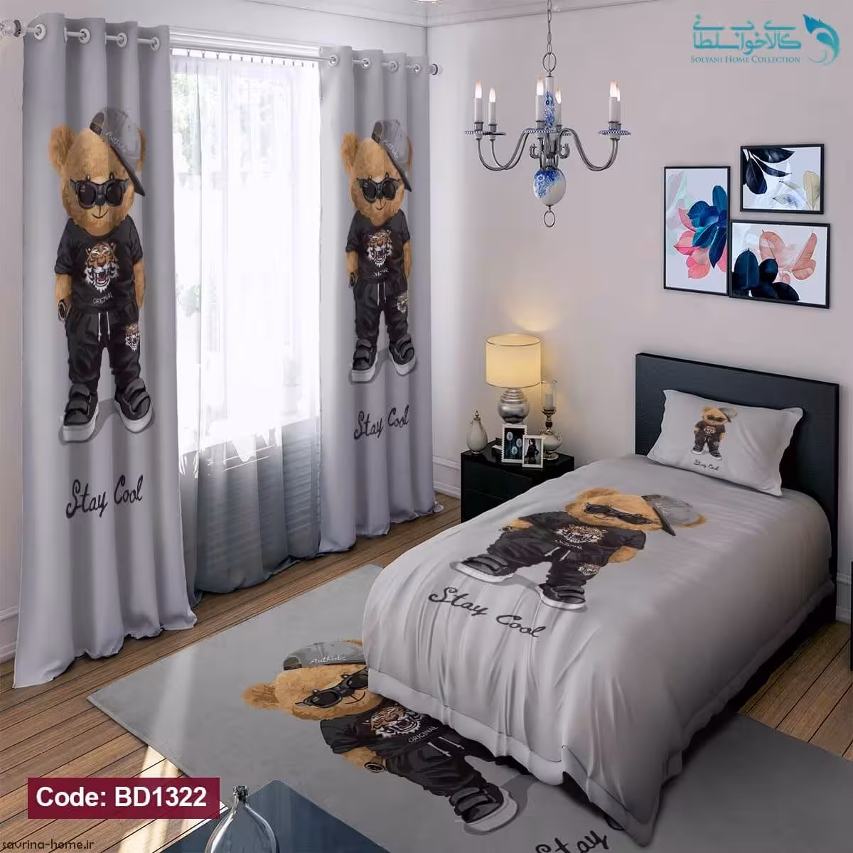 روتختی طرح خرسی یکنفره کد BD1322