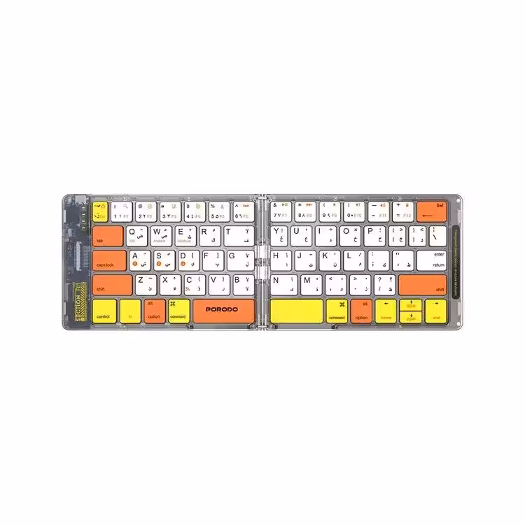 کیبورد تاشو پرودو مدل Porodo Crystal Shell Wireless Keyboard