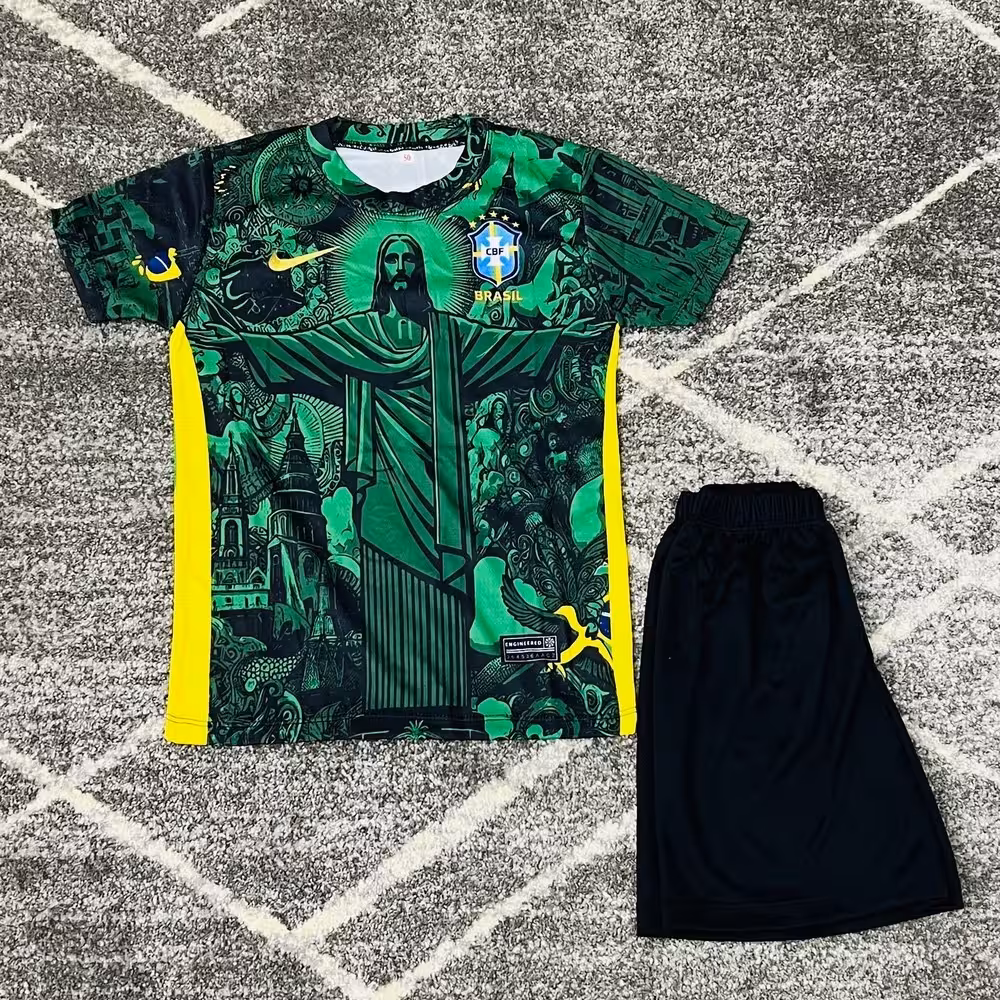 کیت بچگانه و بزرگسال برزیل عیسی مسیح با چاپ لیزری وینی   فیلم محصول