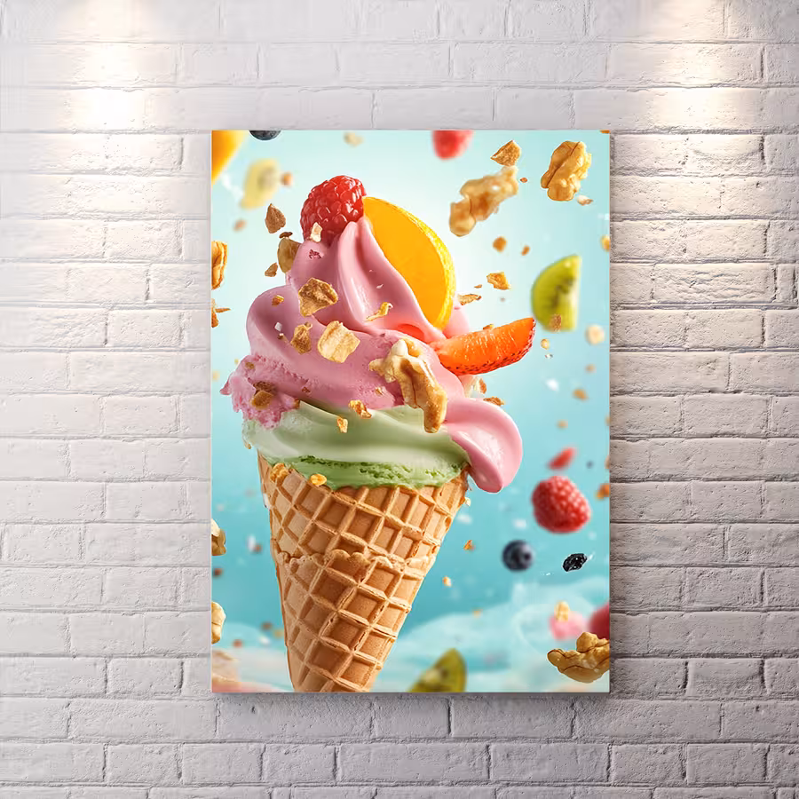 تابلو شاسی طرح بستنی قیفی میوه ای HQCs-2272