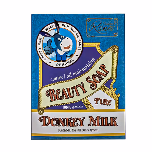 صابون شیر الاغ مرطوب کننده و کنترل کننده چربی Madam Ranee مدل Pure مناسب انواع پوست 100 گرم